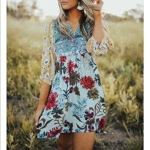 NWT Mixed print babydoll dress- Size Small